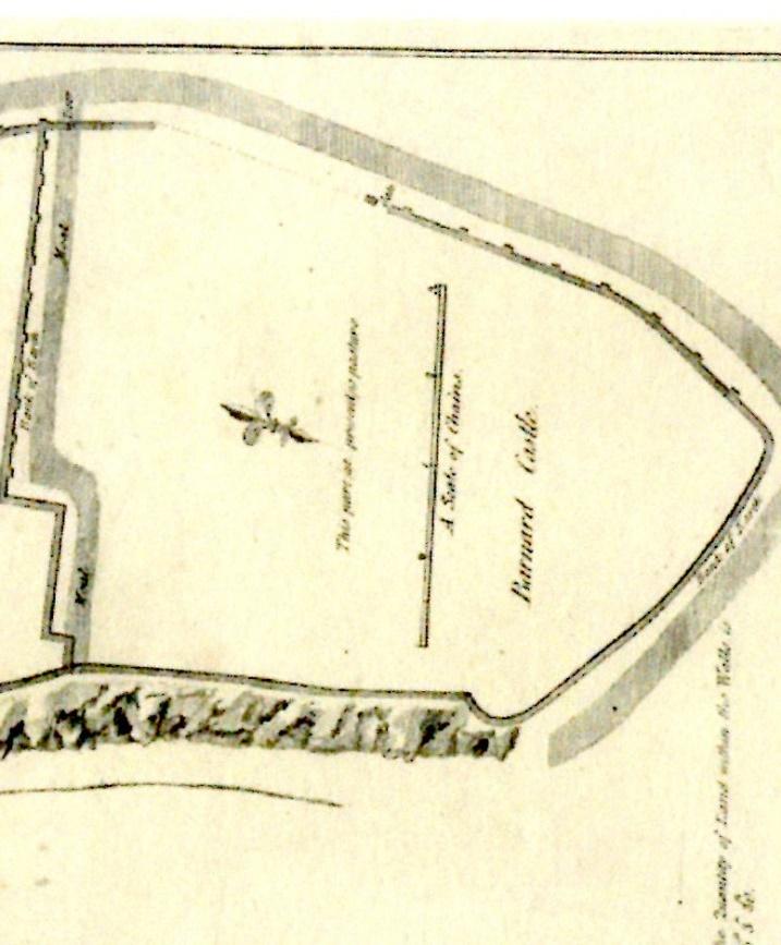 Georgian map c 1770s showing bullnose or bastion lower right 